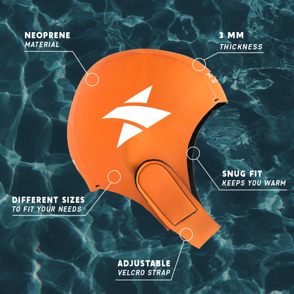 Orange Neoprene Swim Cap