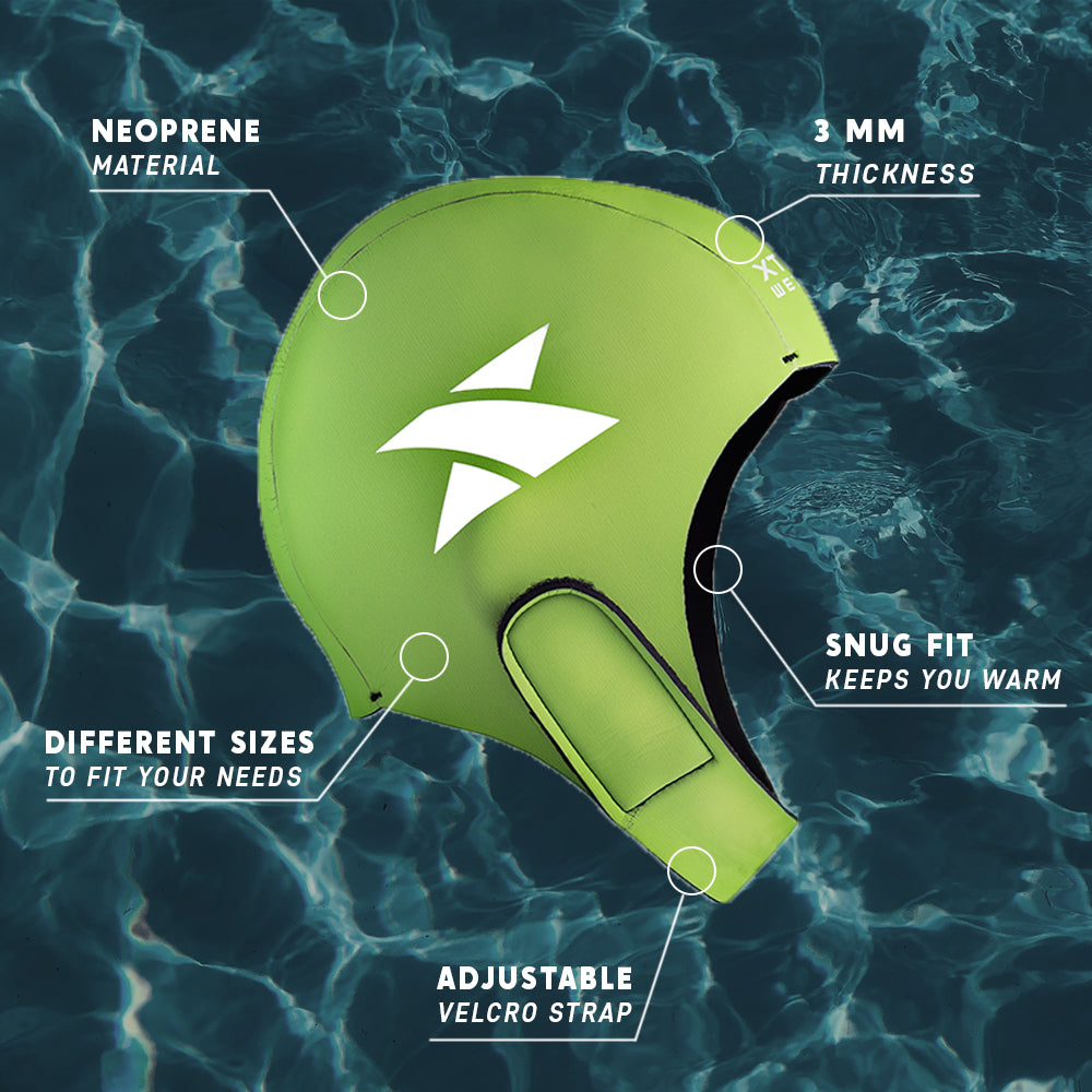 Green Neoprene Swim Cap